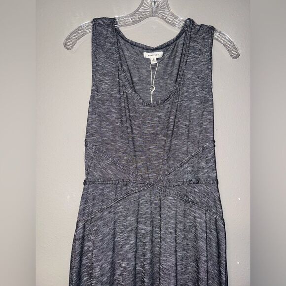 Max studio jersey trimmed slub summer maxi dress striped NWT #719 - Picture 4 of 9